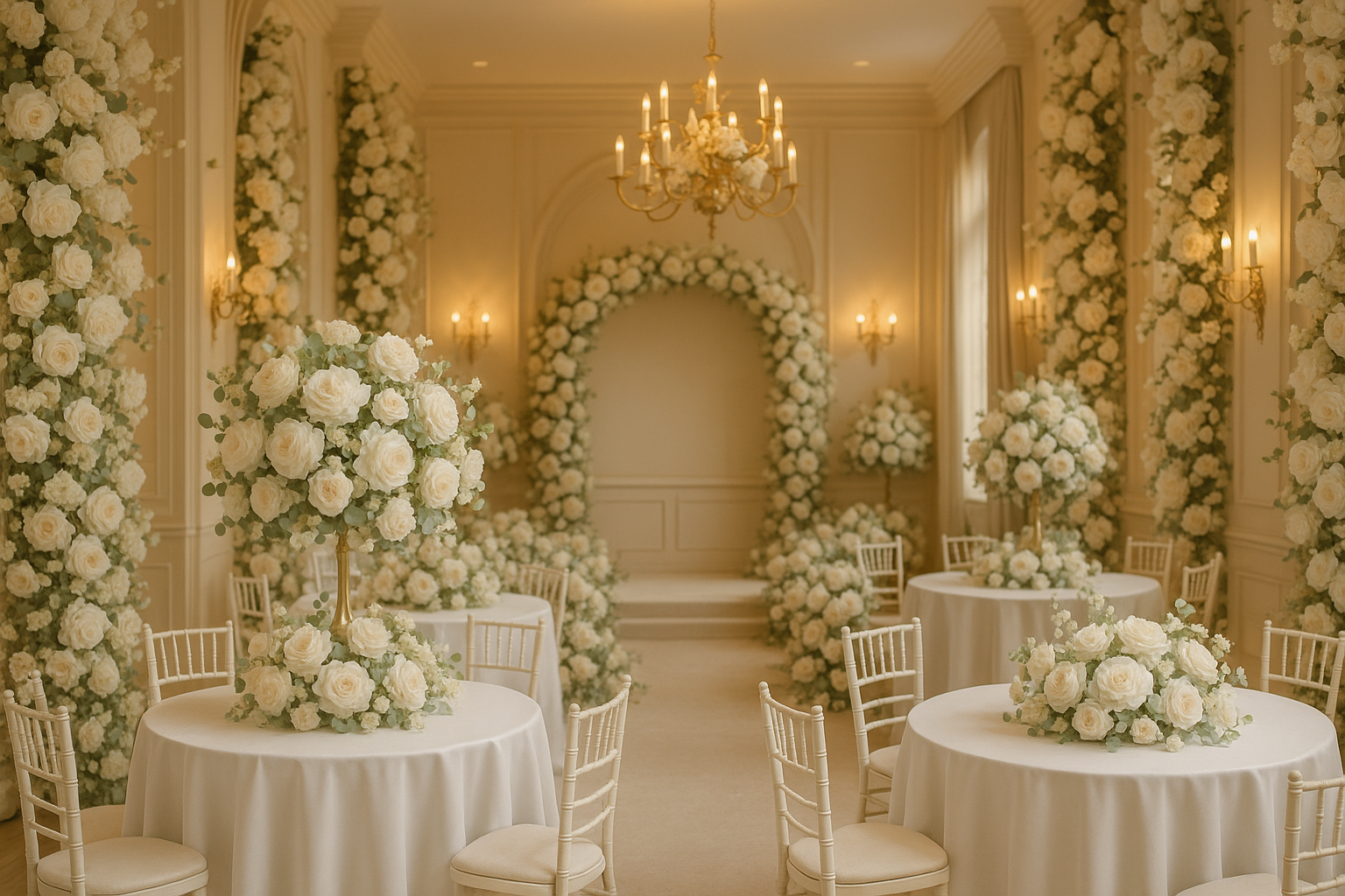 Décorations florales artificielles pour mariage et cérémonie