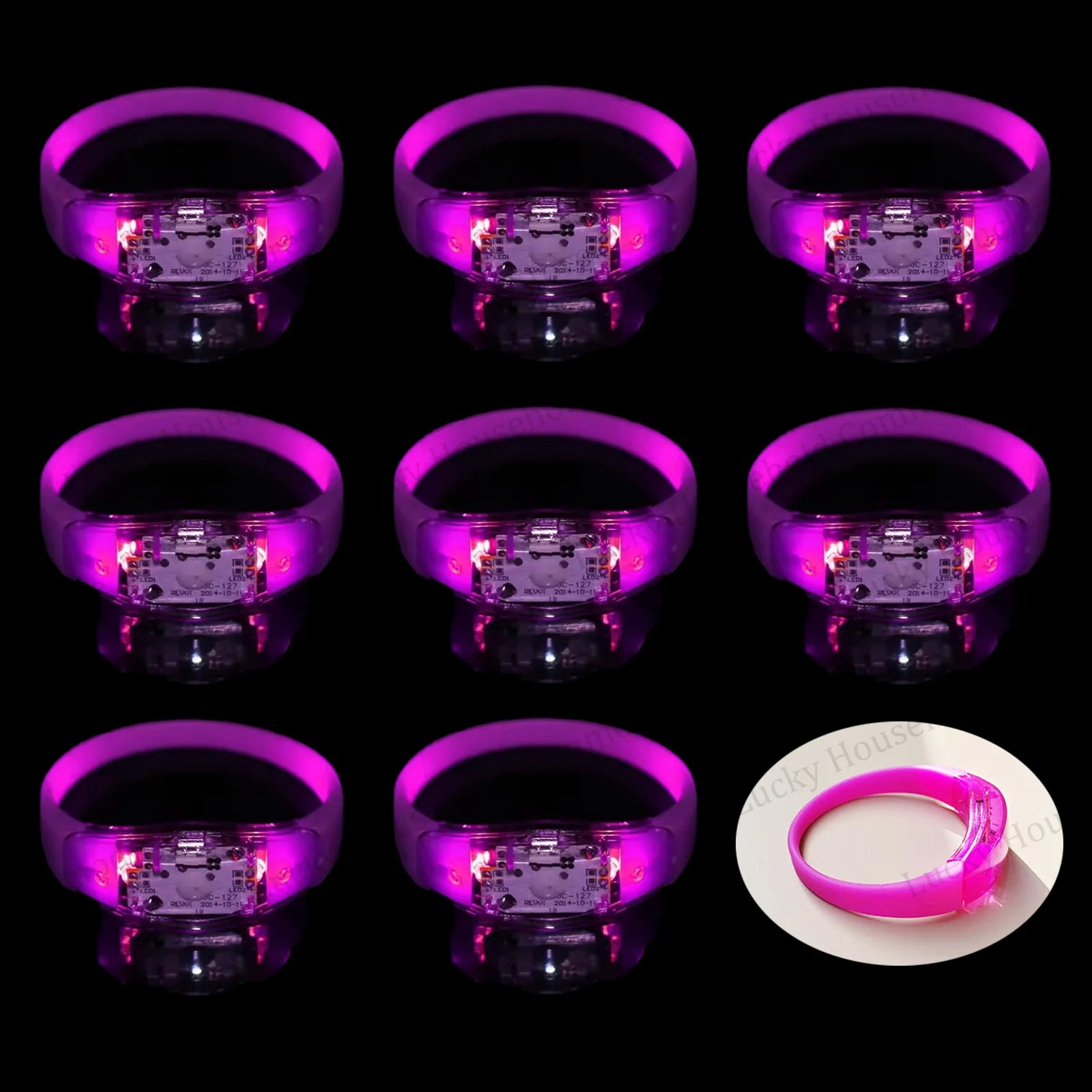 ﻿ Music&Sound Activated Light up Bracelets Voice Control Glow in the Dark Bracelets Rhythmic Bracelets Led Light Concert Party ﻿