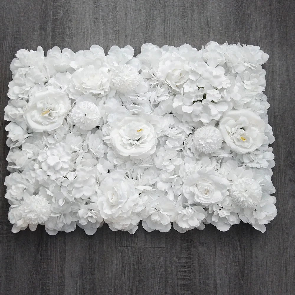 Silk Rose Artificial Flower Wall Backdrop Panel for Engagement Decor 3D Hydrangea for Birthday Party Baby Shower Customized
