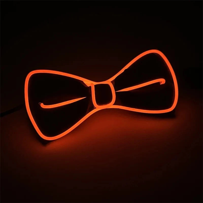 Men LED Luminous Glowing Bow Tie EL Wire Neon Party Halloween Christmas Luminous Light up Decor Bar Club Stage Prop Clothing