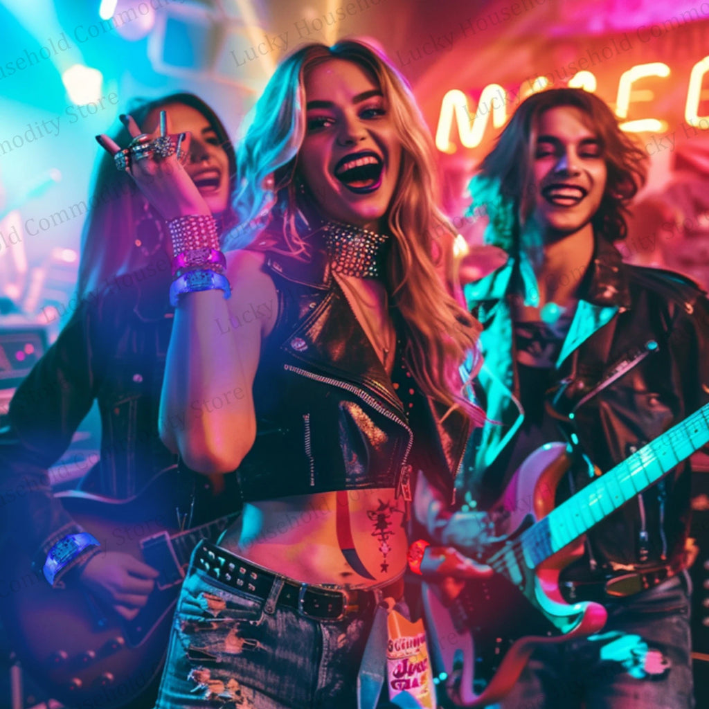 ﻿ Music&Sound Activated Light up Bracelets Voice Control Glow in the Dark Bracelets Rhythmic Bracelets Led Light Concert Party ﻿