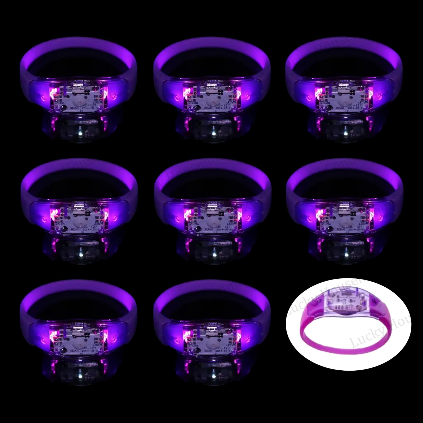 ﻿ Music&Sound Activated Light up Bracelets Voice Control Glow in the Dark Bracelets Rhythmic Bracelets Led Light Concert Party ﻿