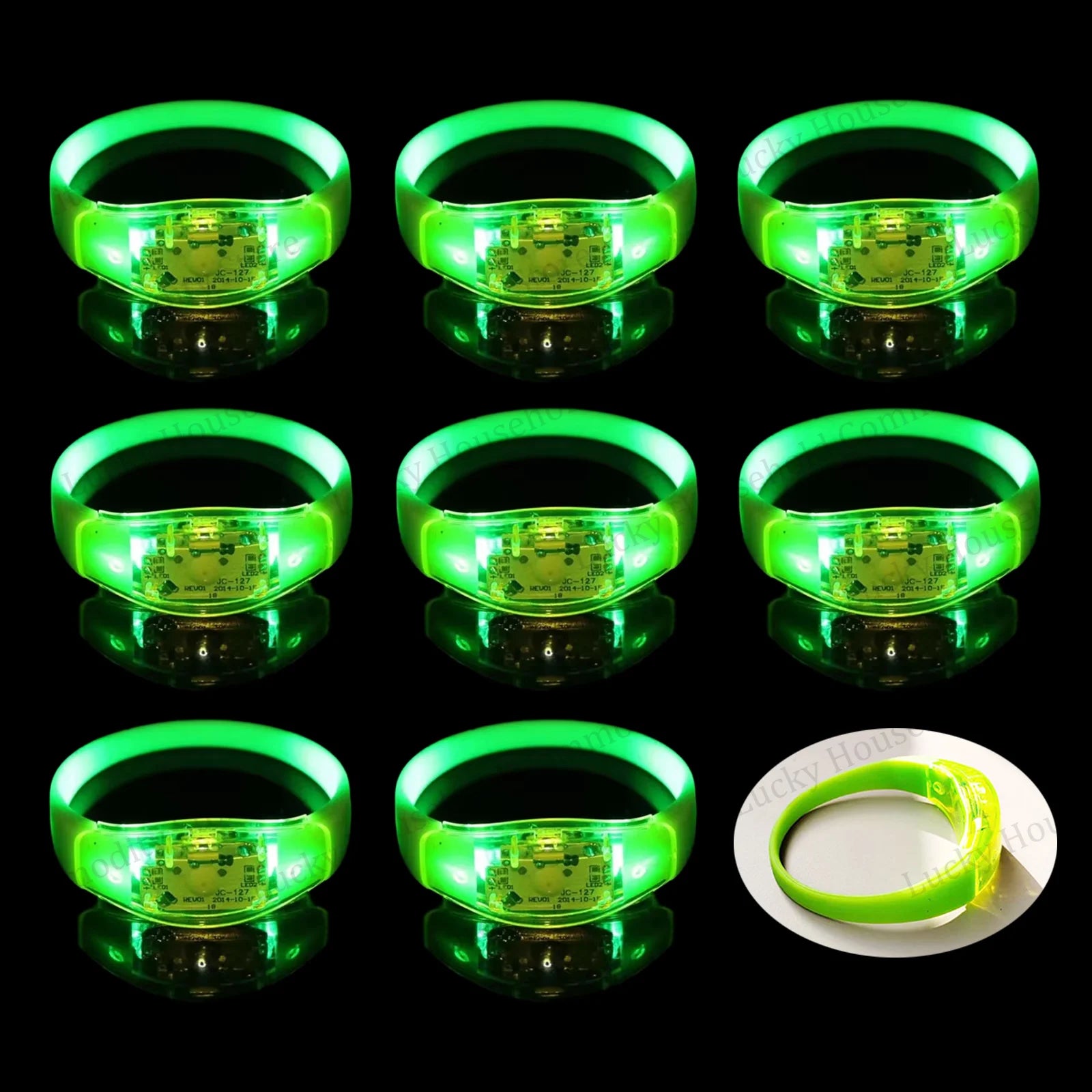 ﻿ Music&Sound Activated Light up Bracelets Voice Control Glow in the Dark Bracelets Rhythmic Bracelets Led Light Concert Party ﻿