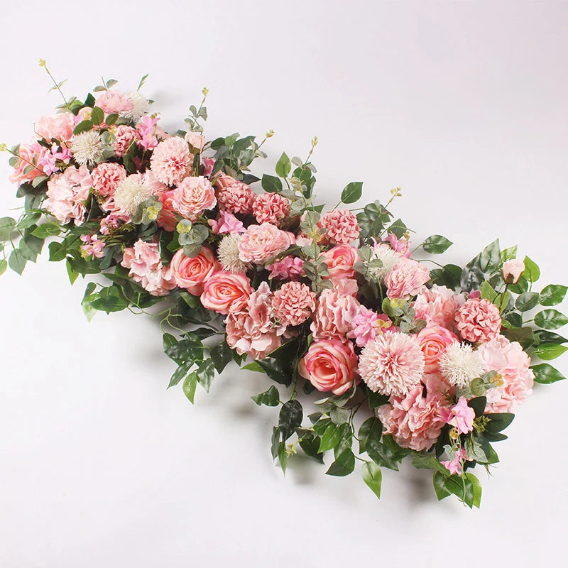 100Cm DIY Wedding Flower Wall Decoration Arrangement Supplies Silk Peonies Rose Artificial Floral Row Decor Wed Arch Backdrop