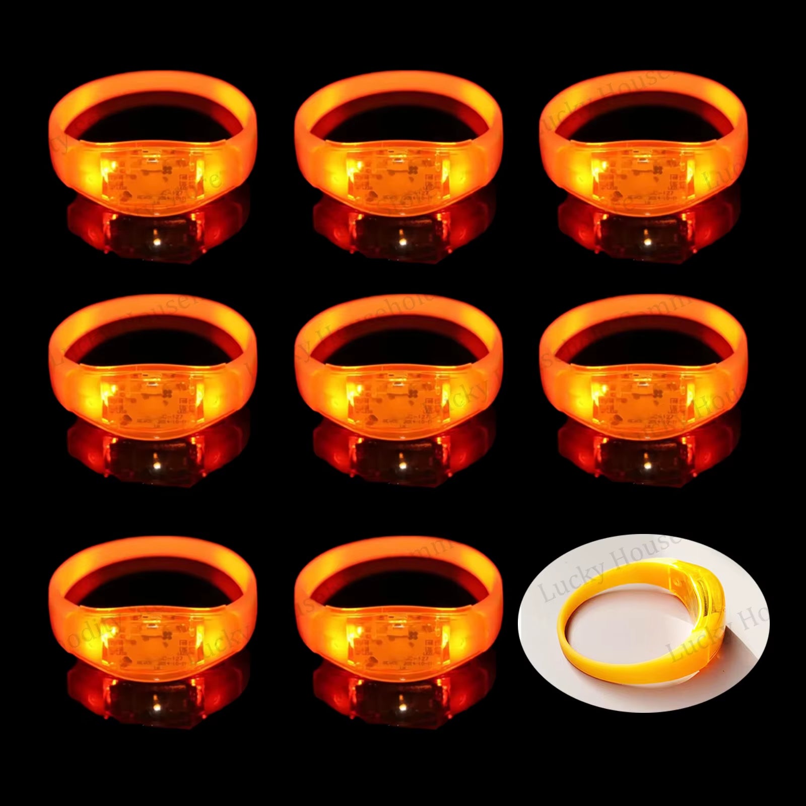 ﻿ Music&Sound Activated Light up Bracelets Voice Control Glow in the Dark Bracelets Rhythmic Bracelets Led Light Concert Party ﻿