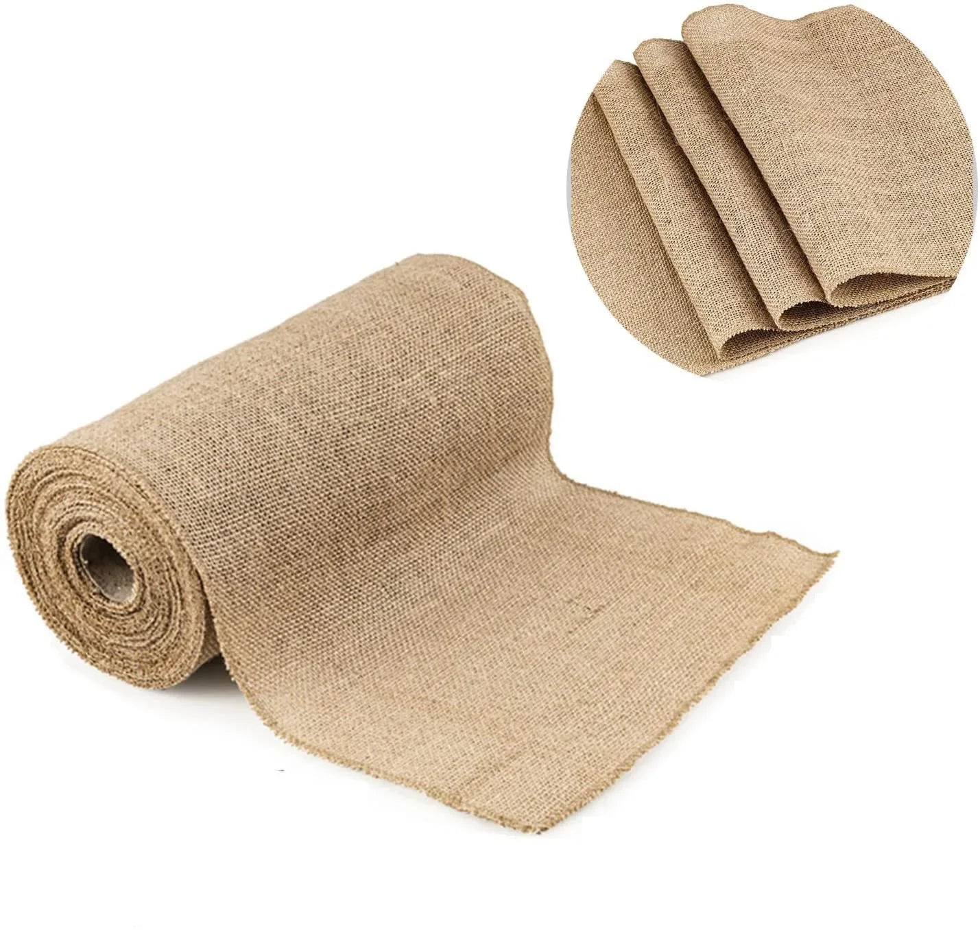 30Cm Width Jute Linen Vintage Natural Table Runner Burlap Rustic Khaki Party Country Wedding Decoration Chair Decor