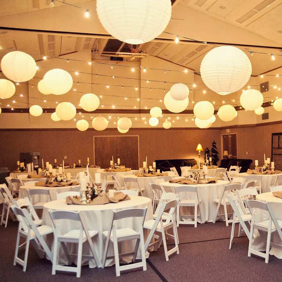 30/50/60Pcs Mix Size Wedding Decoration Lantern Elegant White Chinese Paper Lanterns Ball Lampion Hanging Lampshade Party