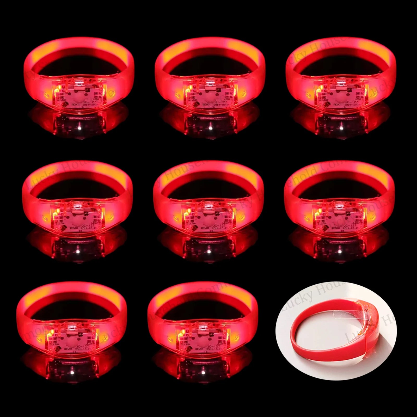 ﻿ Music&Sound Activated Light up Bracelets Voice Control Glow in the Dark Bracelets Rhythmic Bracelets Led Light Concert Party ﻿