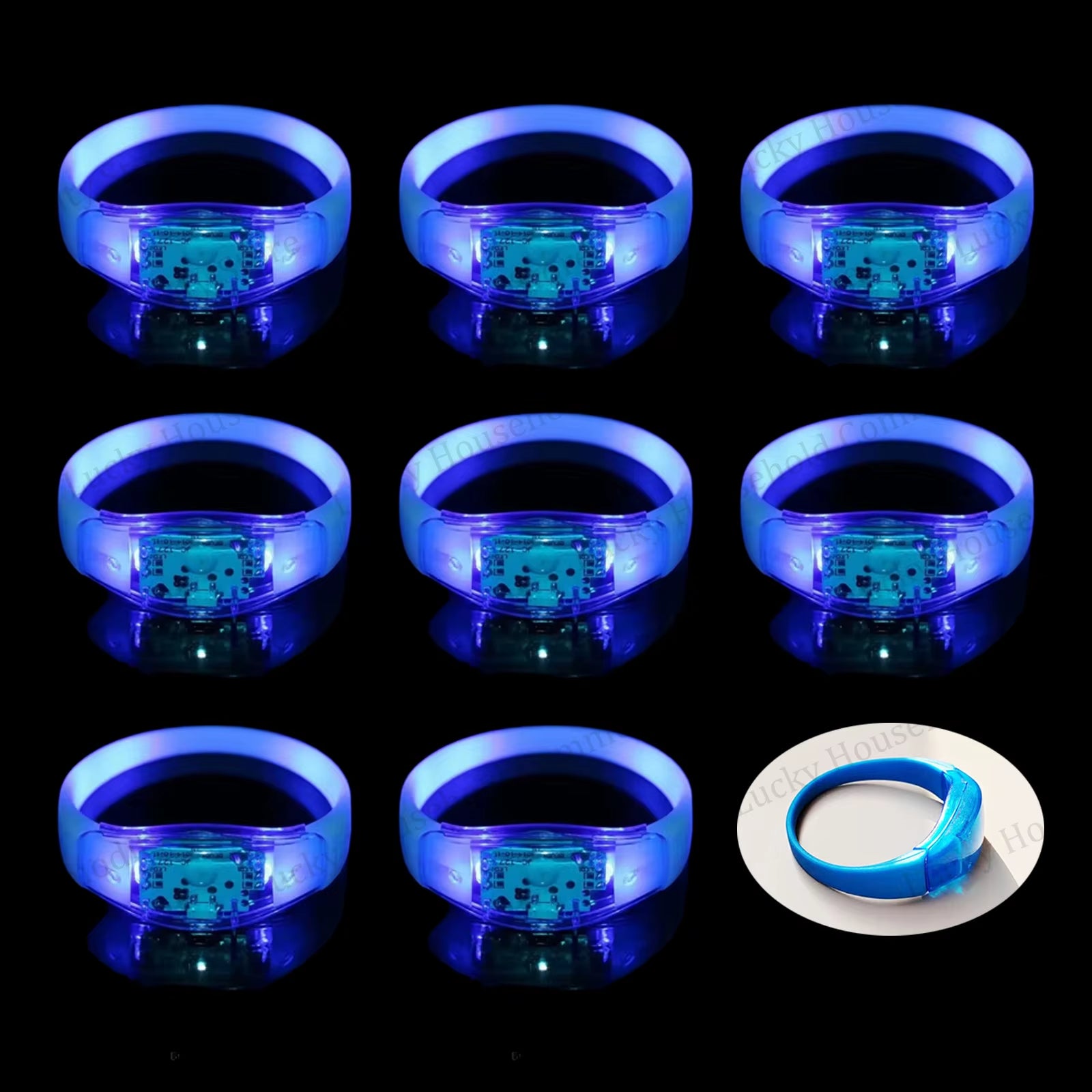 ﻿ Music&Sound Activated Light up Bracelets Voice Control Glow in the Dark Bracelets Rhythmic Bracelets Led Light Concert Party ﻿