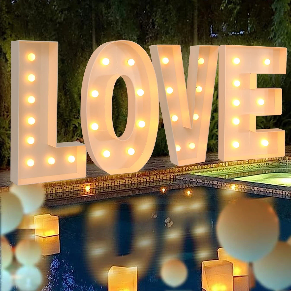 91.5CM Giant Letter Led Light Frame Box Baby Shower Christmas 1St Birthday Wedding Party Decor DIY Name Balloon Filling Box