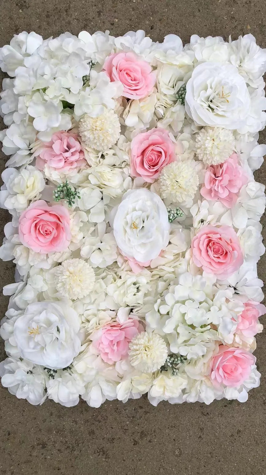 Silk Rose Artificial Flower Wall Backdrop Panel for Engagement Decor 3D Hydrangea for Birthday Party Baby Shower Customized