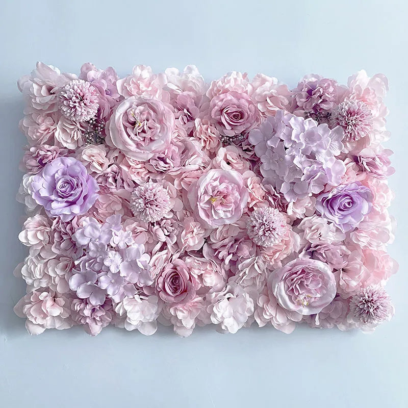 Silk Rose Artificial Flower Wall Backdrop Panel for Engagement Decor 3D Hydrangea for Birthday Party Baby Shower Customized