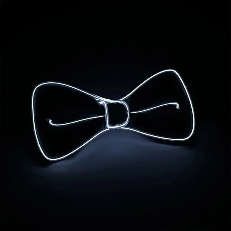 Men LED Luminous Glowing Bow Tie EL Wire Neon Party Halloween Christmas Luminous Light up Decor Bar Club Stage Prop Clothing