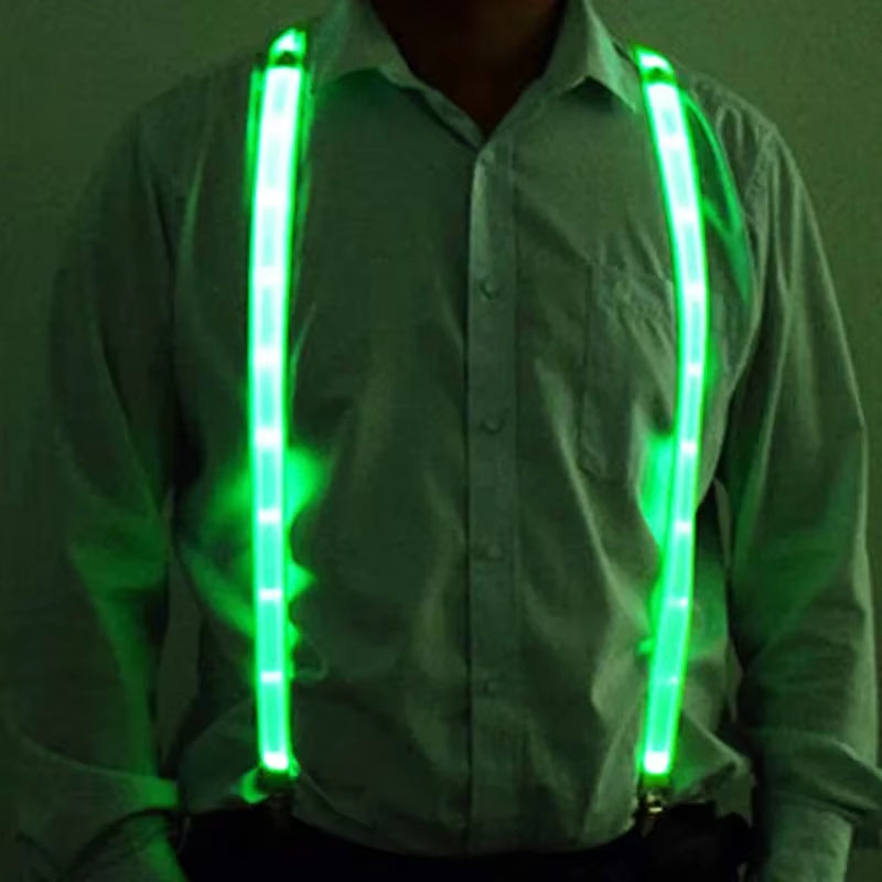 NEW Tie Bow LED Lights Suspenders Festival Party Supplies Crazy Wedding Party Time Woman Suspenders Hangers for Men SD01