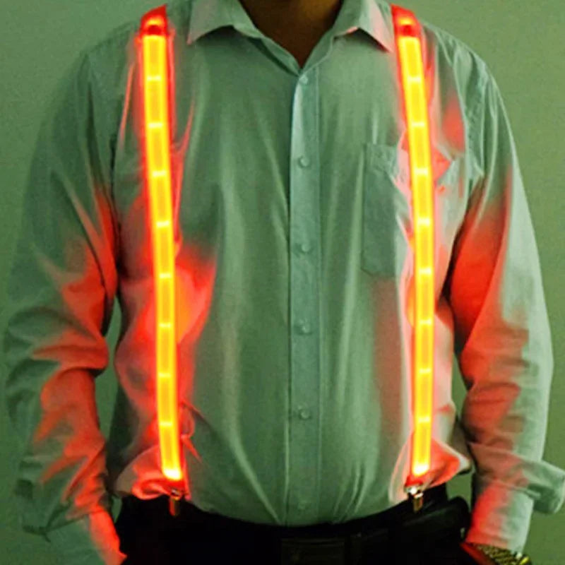 NEW Tie Bow LED Lights Suspenders Festival Party Supplies Crazy Wedding Party Time Woman Suspenders Hangers for Men SD01