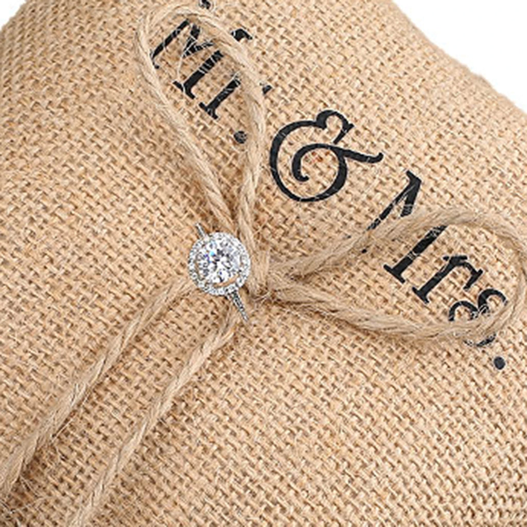 Burlap Wedding Pillow Specials Word Design Pillow for Wedding Anniversary Bride and Groom