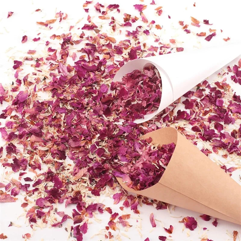 10G/Pack Natural Rose Confetti Wedding Dried Flower Petals Pop Biodegradable for Wedding Party Decoration DIY Handmade Gift