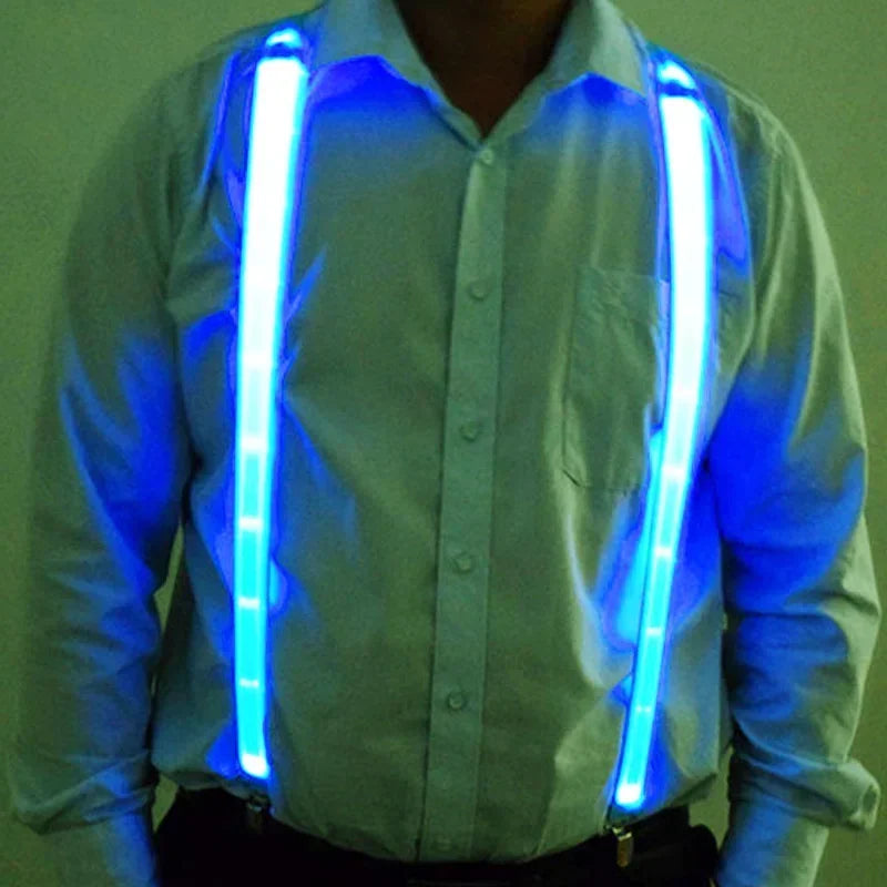 NEW Tie Bow LED Lights Suspenders Festival Party Supplies Crazy Wedding Party Time Woman Suspenders Hangers for Men SD01