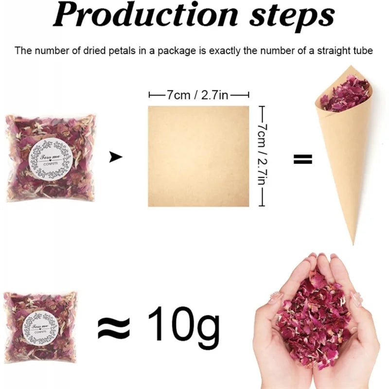10G/Pack Natural Rose Confetti Wedding Dried Flower Petals Pop Biodegradable for Wedding Party Decoration DIY Handmade Gift