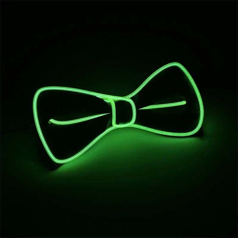 Men LED Luminous Glowing Bow Tie EL Wire Neon Party Halloween Christmas Luminous Light up Decor Bar Club Stage Prop Clothing