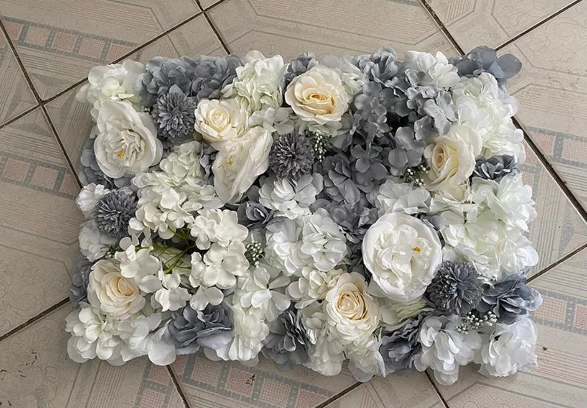 Silk Rose Artificial Flower Wall Backdrop Panel for Engagement Decor 3D Hydrangea for Birthday Party Baby Shower Customized