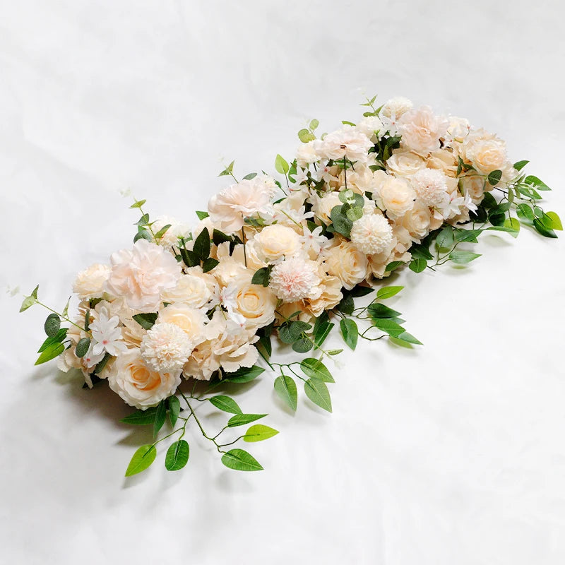 100Cm DIY Wedding Flower Wall Decoration Arrangement Supplies Silk Peonies Rose Artificial Floral Row Decor Wed Arch Backdrop