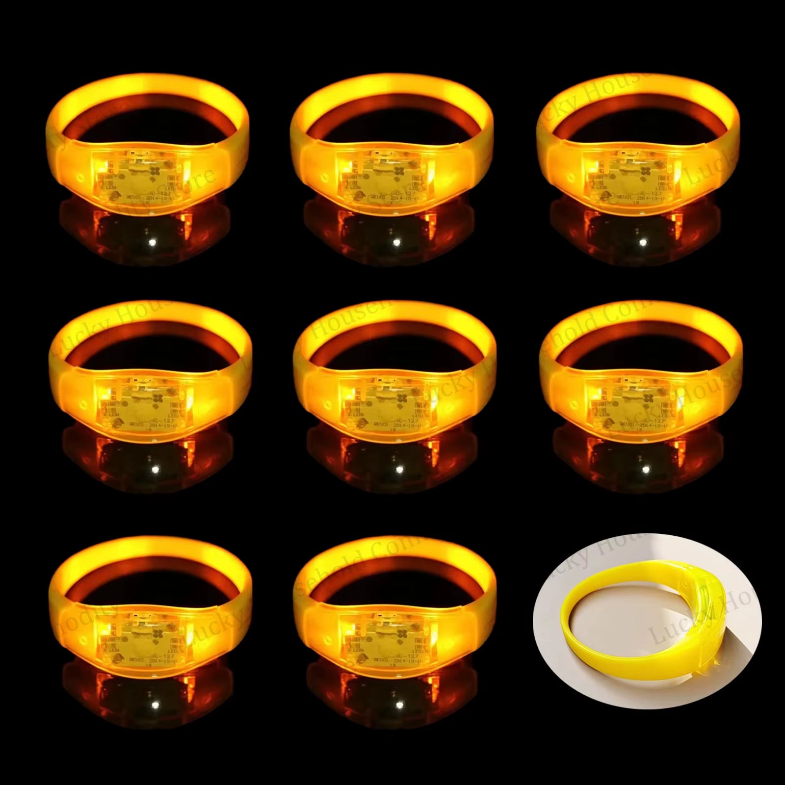 ﻿ Music&Sound Activated Light up Bracelets Voice Control Glow in the Dark Bracelets Rhythmic Bracelets Led Light Concert Party ﻿