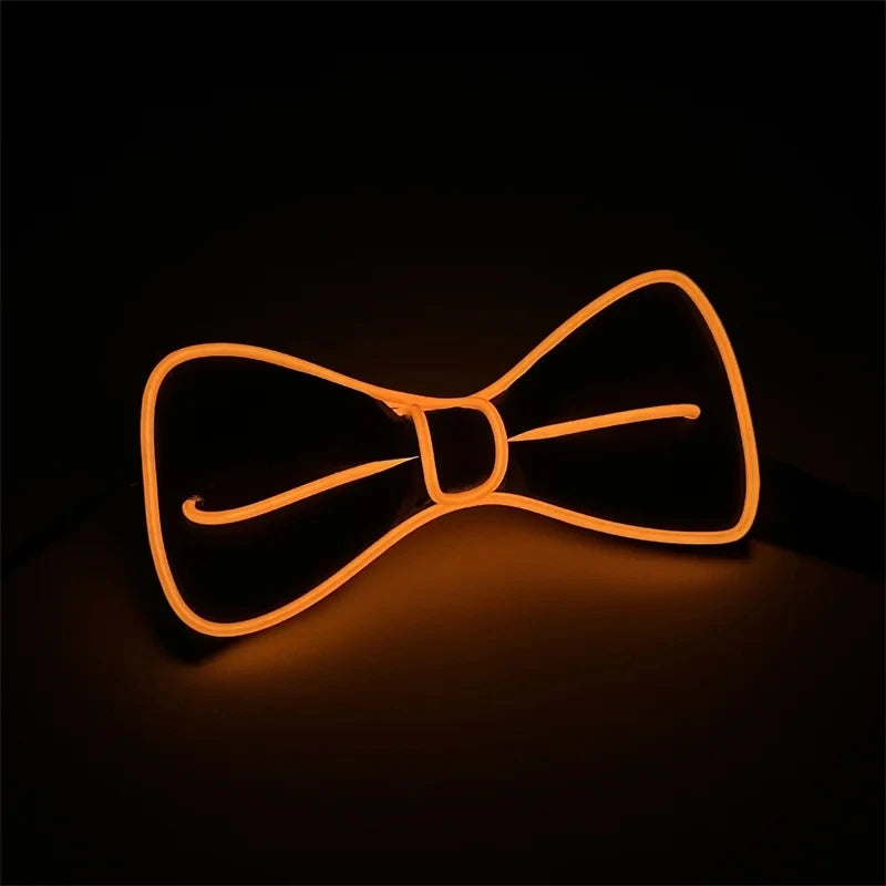 Men LED Luminous Glowing Bow Tie EL Wire Neon Party Halloween Christmas Luminous Light up Decor Bar Club Stage Prop Clothing