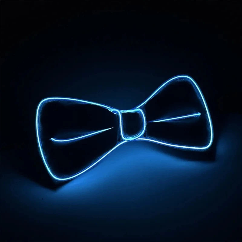 Men LED Luminous Glowing Bow Tie EL Wire Neon Party Halloween Christmas Luminous Light up Decor Bar Club Stage Prop Clothing