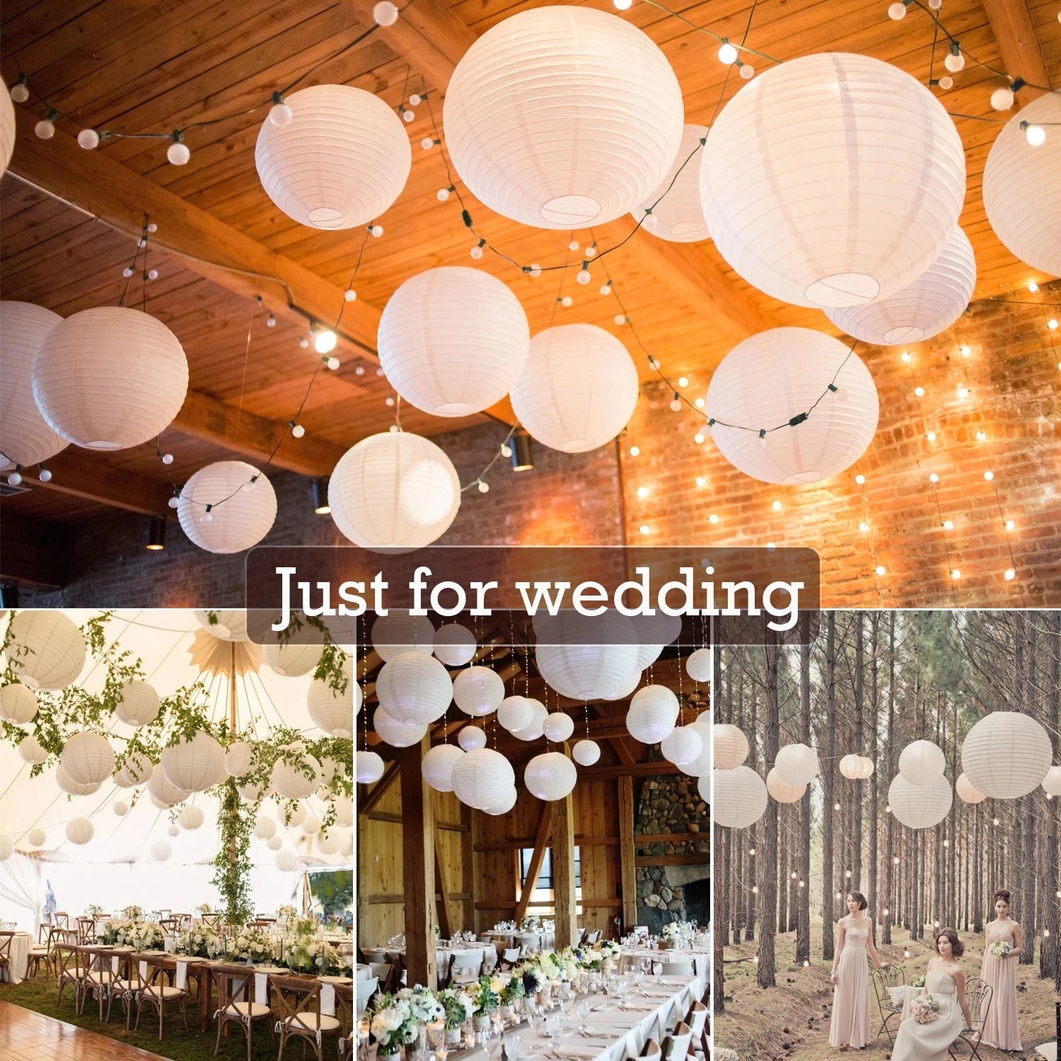 30/50/60Pcs Mix Size Wedding Decoration Lantern Elegant White Chinese Paper Lanterns Ball Lampion Hanging Lampshade Party